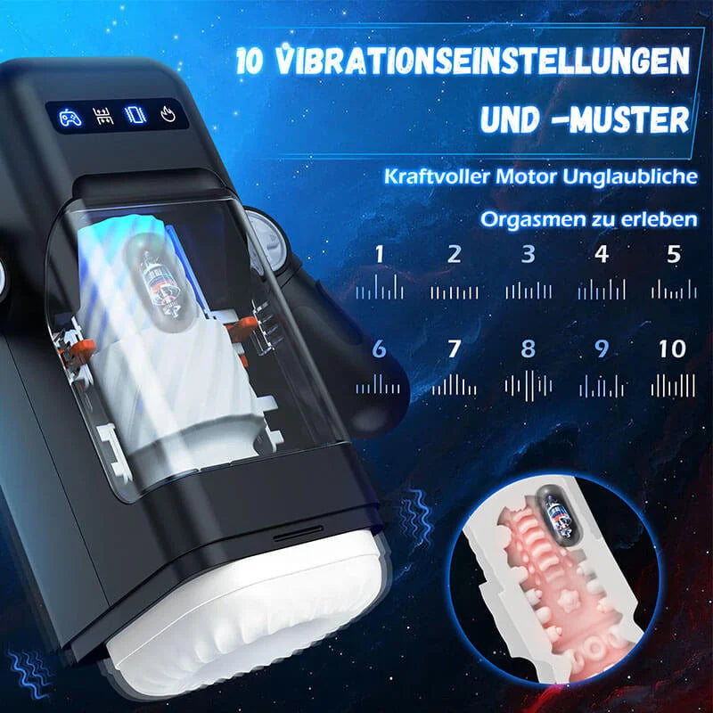 10 Stoßen Automatische Vagina Vibration Masturbation Tasse, 10 Vibrationsmodi, steigern Sie Ihre Libido bis an die Grenze, 42° Wärme, erleben Sie die echte vaginale Temperatur