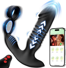 Laden Sie das Bild in den Galerie-Viewer, 3 in1 Penisring Analvibratoren Prostata Stimulation mit 7 Stoßfunktion 7 Vibrationsmodi