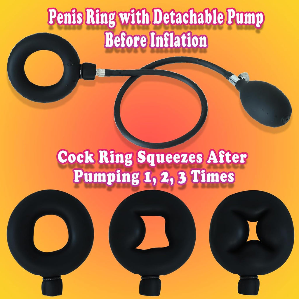 Bondage Silikon Aufblasbarer Penisring Pumpe SM Cockring Erektion Trainer
