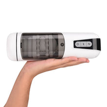 Laden Sie das Bild in den Galerie-Viewer, White Vibe – Automatischer, wasserdichter Stretch-Masturbator mit 7 Vibrationsmodi für Männer