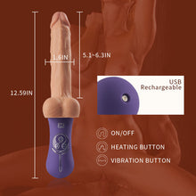 Laden Sie das Bild in den Galerie-Viewer, Veilchen 4 IN 1 Realistischer Dildo 6 Stoßen 10 Vibrieren Dildovibrator
