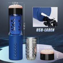 Laden Sie das Bild in den Galerie-Viewer, Bluesea 6 Bi-Directional Thrusting Rotation Masturbator mit Suction Base