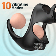 Laden Sie das Bild in den Galerie-Viewer, 10 Vibrating Wearable Erection Cock Ring for Couple Fun