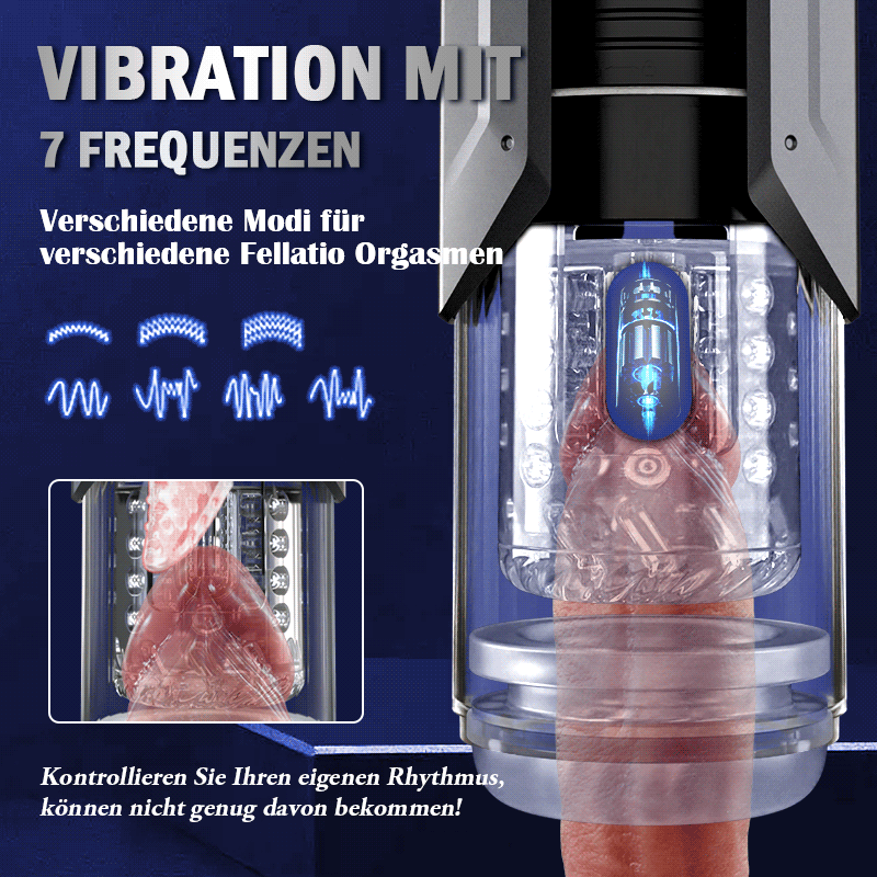 100% Wasserdicht 4 IN 1 Automatischer Masturbator für Männer, Die realistische Zunge dreht sich um 360°, um jeden empfindlichen Punkt der Eichel zu lecken und zu necken.