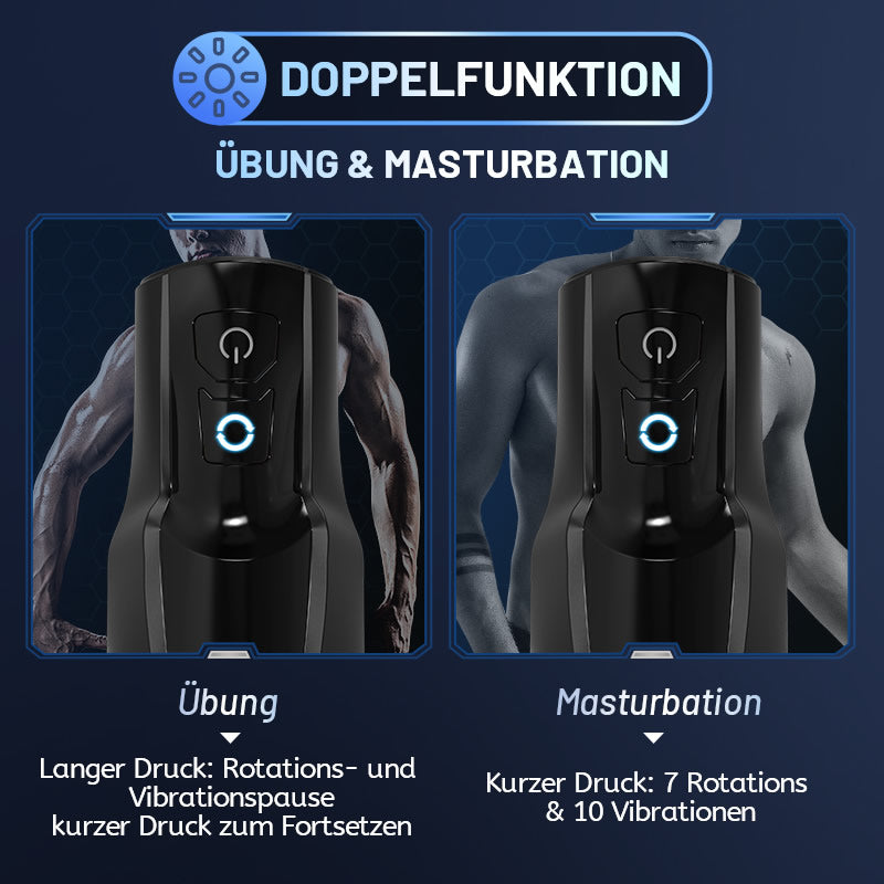 Elektrischer Masturbator für Männer mit 7 Vibrationsmodi 360° Drehbarer Silikon-Taschenmuschi Sowie 3D Realistischer Spiraltextur Sexspielzeug Masturbation Blowjob Sucking Penis Trainer