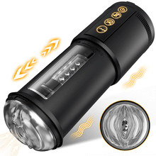 Laden Sie das Bild in den Galerie-Viewer, Telescope 5 Stoßen 10 Vibrieren 5 Saugen 3 IN 1 Masturbator für Männer