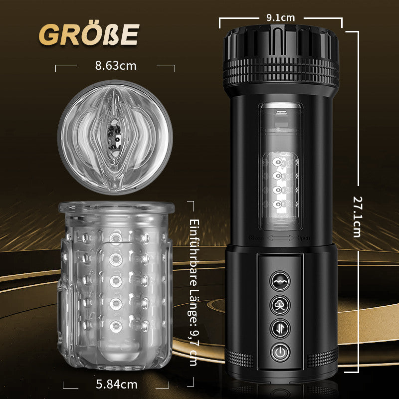 Telescope 5 Stoßen 10 Vibrieren 5 Saugen 3 IN 1 Masturbator für Männer