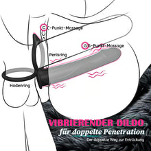 Laden Sie das Bild in den Galerie-Viewer, Anal-Analdildo zum Anschnallen für Paare mit vibrierendem Penisring