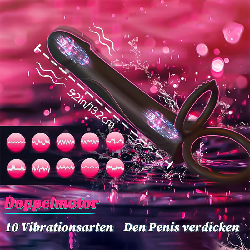 Anal-Analdildo zum Anschnallen für Paare mit vibrierendem Penisring