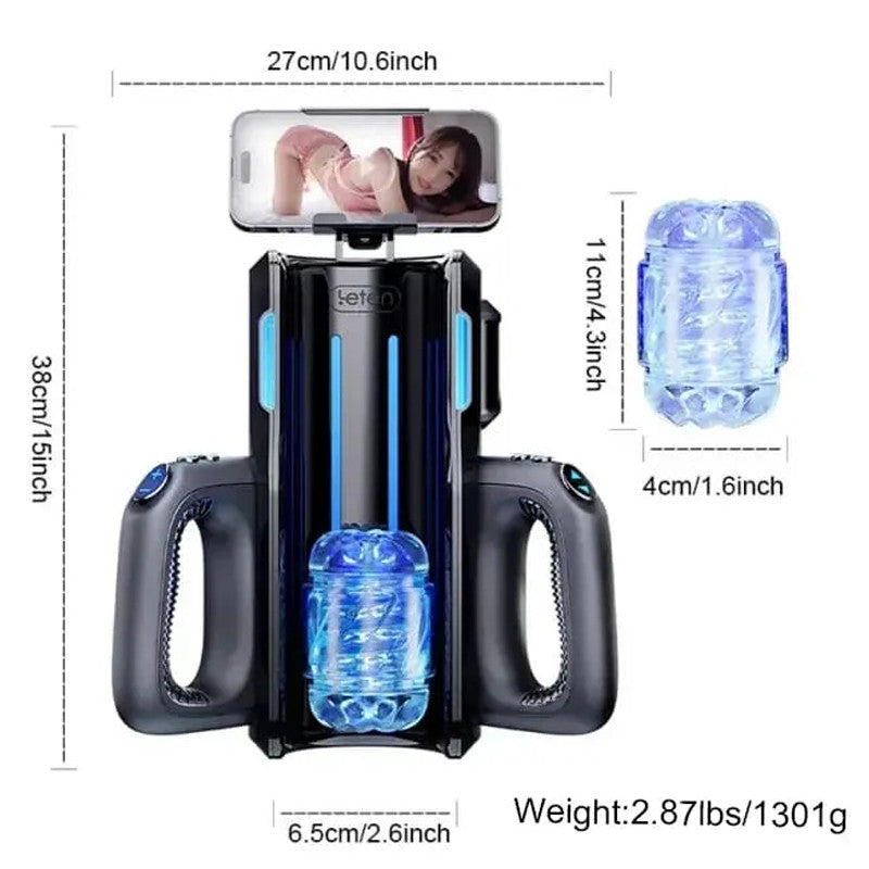 LETEN Masturbator mit 10 stoßenden Hochgeschwindigkeits und Telefonhalter