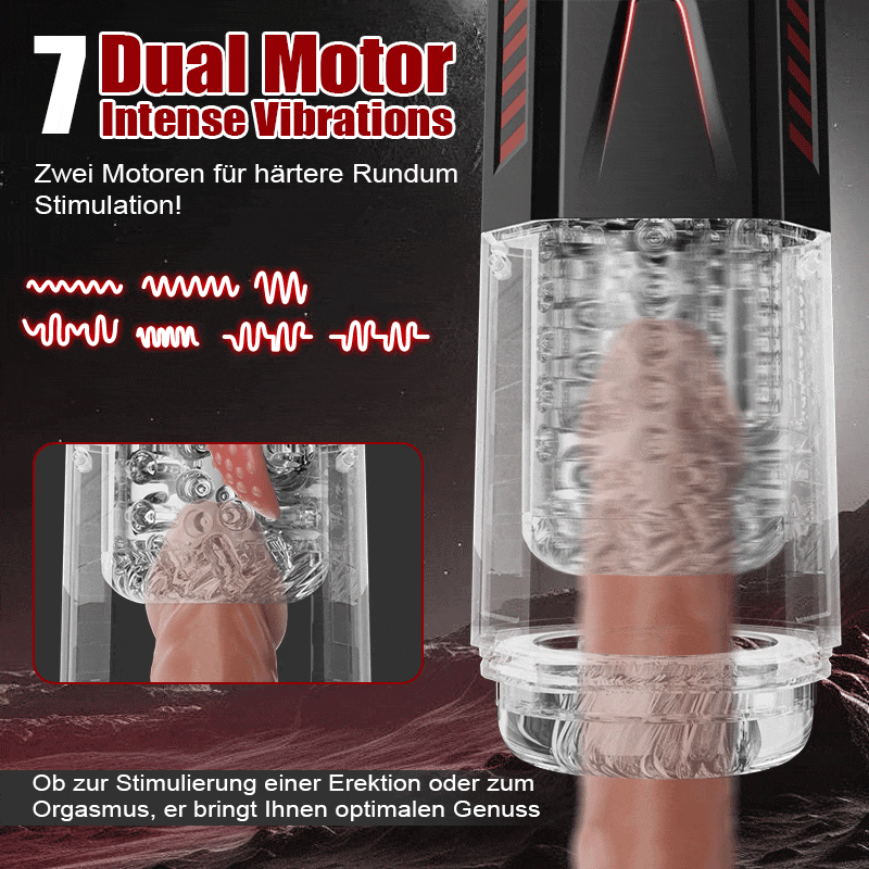 Mars - Oral Dominator 7 vibrierend 7 dehnend 7 rotierend Doppelmotor 4-in-1 Masturbator