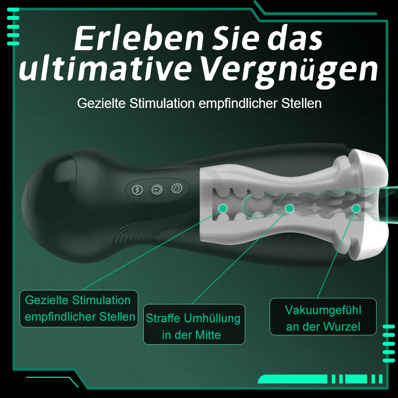 Evolution-8 Sucking 10 Vibrating One Touch Orgasm Digital Vacuum Masturbator