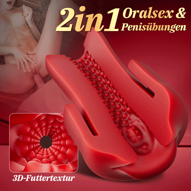 Red Fury Armour – Penispumpe mit 9 Saugstufen, rotem Mund und strukturiertem Tunnel