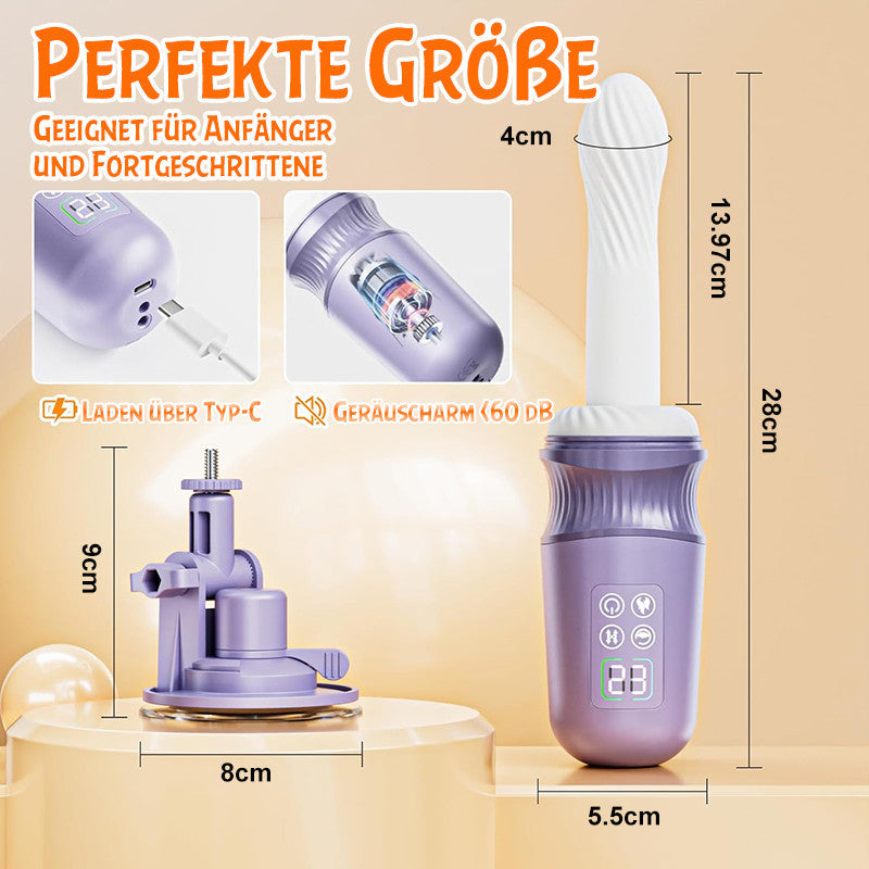 App-gesteuerte Stoß- und Heiz-Sexmaschine für G-Punkt- oder Analstimulation mit Beinschlaufen