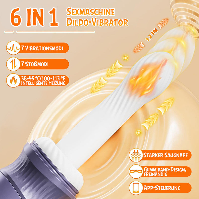 App-gesteuerte Stoß- und Heiz-Sexmaschine für G-Punkt- oder Analstimulation mit Beinschlaufen