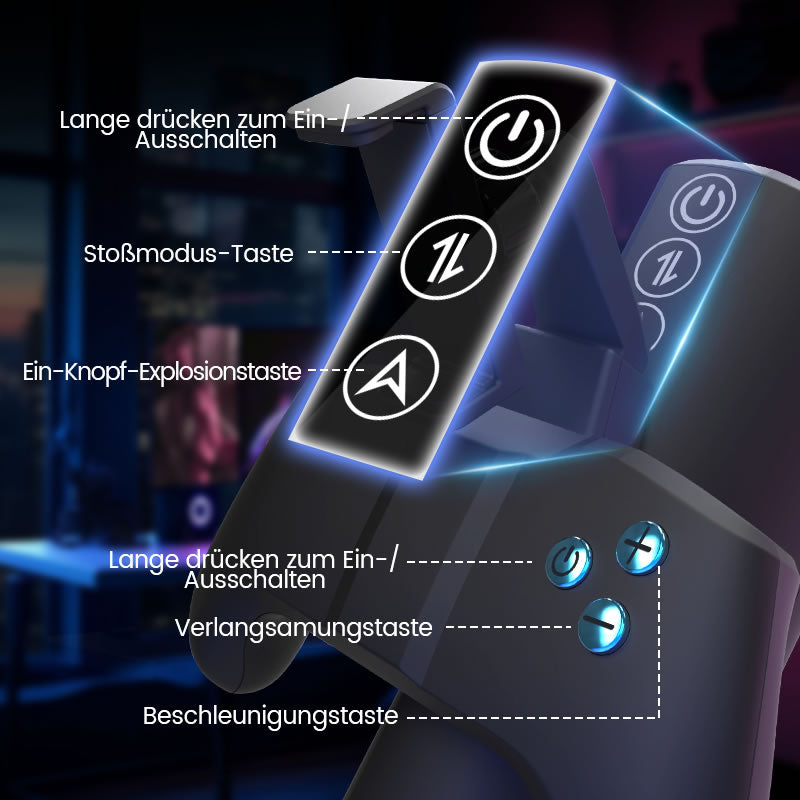 Turbo - Seekheart 10-Modus Explosiver Stoß-Stroker – Immersives Gamepad-Design mit Handyhalter