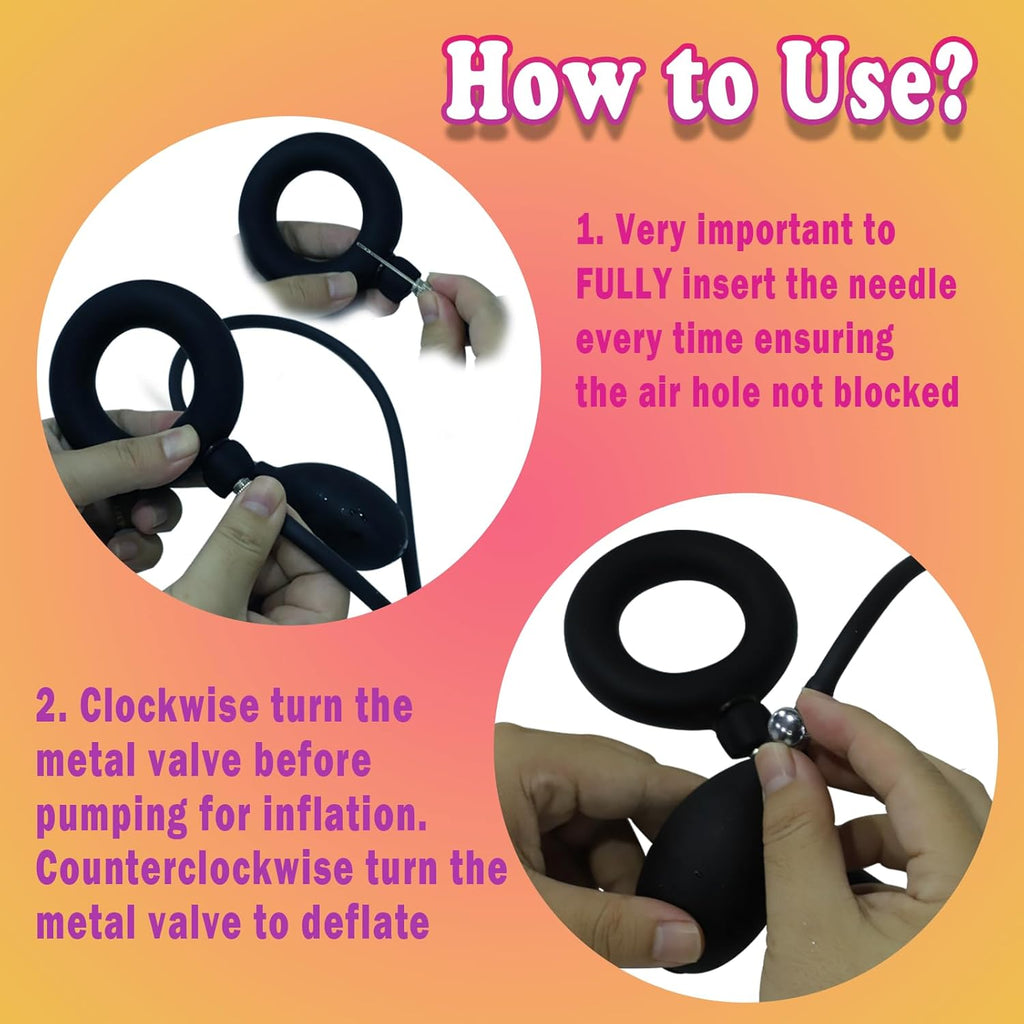 Bondage Silikon Aufblasbarer Penisring Pumpe SM Cockring Erektion Trainer