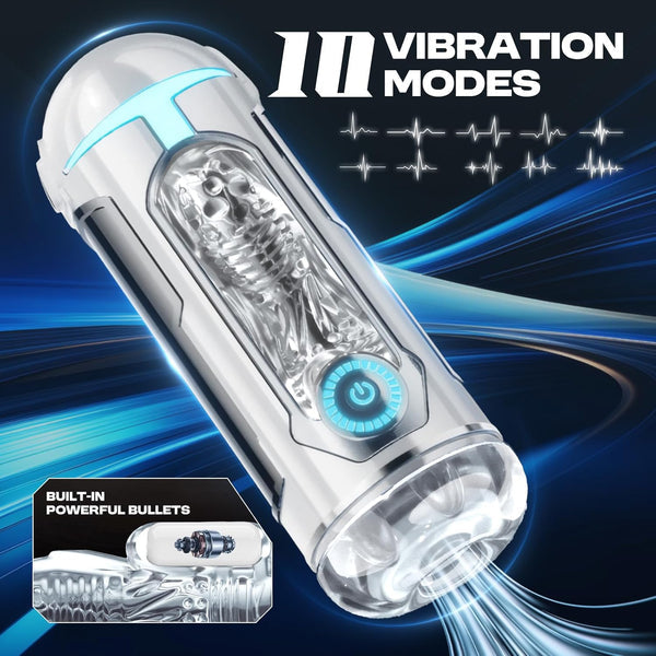 Automatischer Masturbatoren Penis Stroker Blowjob mit 10 Vibrations & Saug und Heizmodi