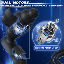 Laden Sie das Bild in den Galerie-Viewer, 3 in 1 Analkugeln Prostatamassager Dual Penisringe Analvibrator Spielzeug