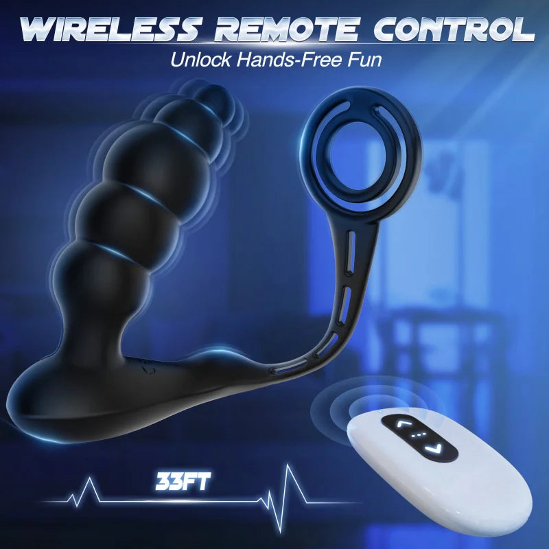 3 in 1 Analkugeln Prostatamassager Dual Penisringe Analvibrator Spielzeug