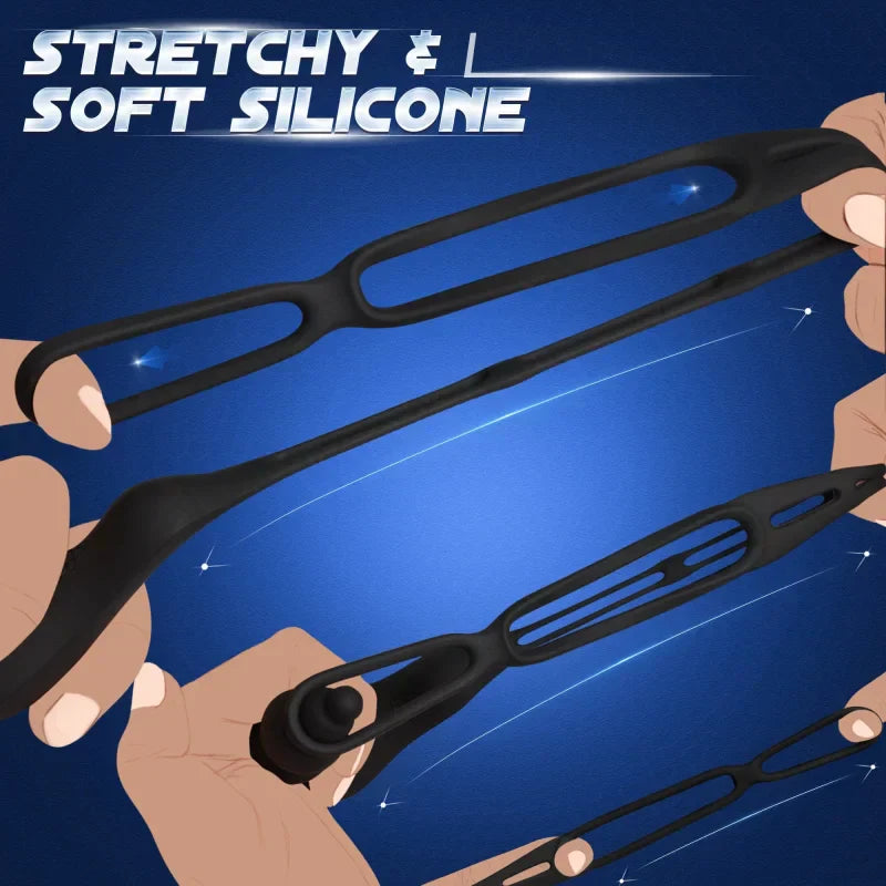 3 in 1 Analkugeln Prostatamassager Dual Penisringe Analvibrator Spielzeug