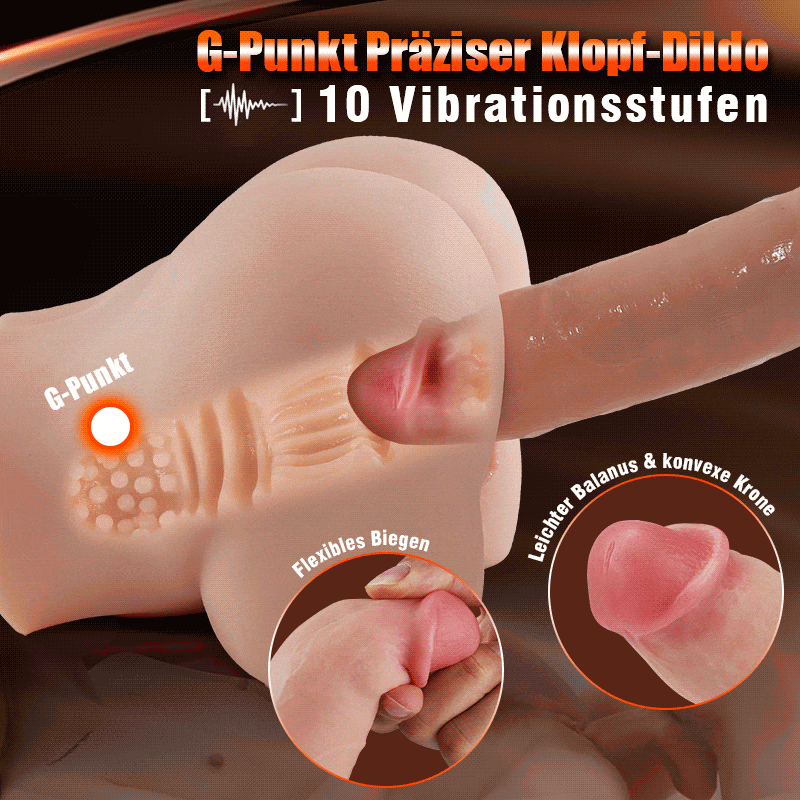 Widowmaker 10 Vibrations 7 Einstellbare, vollständig vorhaut Frequenzen Dildo mit Saugnapf-Basis