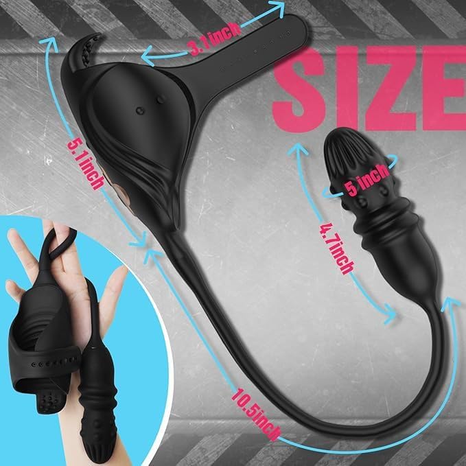 Männlicher Analvibratoren Penisringe Prostata Massagegerät Analplug mit 7 Vibrationen und 7 Teleskopmodi Dehnbar Silikon Penisringe Analvibratoren Sexspielzeug für Männer Paare