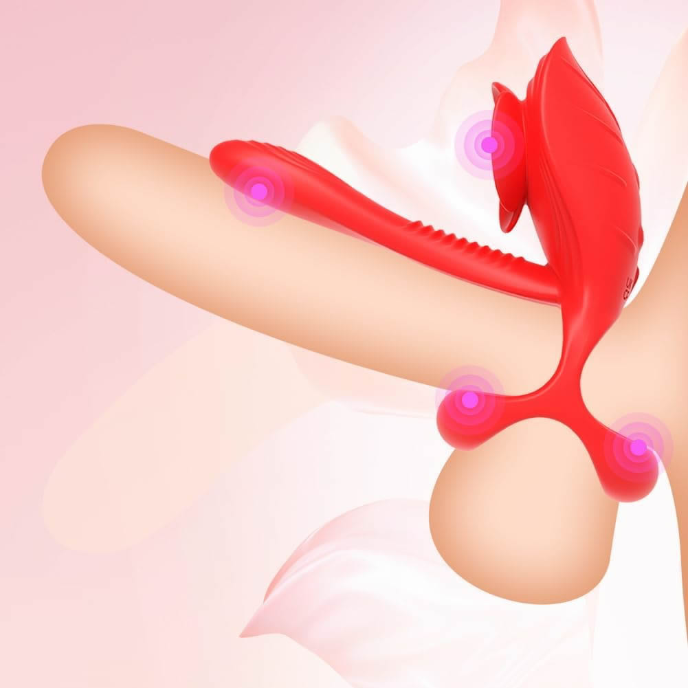 Vibrierender Penisring mit Klitoris Stimulator Penisring Vibrator mit 10 Vibrationsmodi Cockring zur Erektion Verbessern Verzögerte Ejakulation Männer Sexspielzeug für Paare Extrem Sex