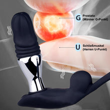 Laden Sie das Bild in den Galerie-Viewer, 3in1 Elektro Shock Anal Vibrator Penisringe Prostata Stimulator Set mit 10 Teleskop Vibrationsfunktion &amp; 3 Elektrostimulation Modi, Anal Massagegerät SM Extrem Sexspielzeug für Männer Solo