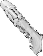 Laden Sie das Bild in den Galerie-Viewer, Penishülle mit Vibrator für 9 CM Penisverlängerung,Penis Sleeve erotisches Sexspielzeug für die Männer Penis Hülle Penismanschetten Sex Toyset Herren (Transparent)