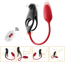 Laden Sie das Bild in den Galerie-Viewer, Penisring Vibrator Sex Spielzeug 2 in 1 Abnehmbar G-Punkt Penisringe Vibrator mit 10 * 10 Vibrationsmodi Prostata Stimulation Analvibratoren Penis Ring Erotik Sextoysets für Paare extrem sex