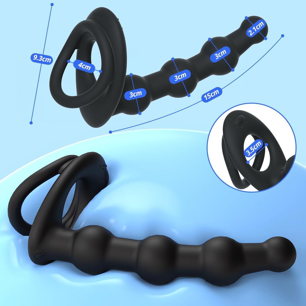 Penisring Anal Vibrator mit Fernbedienung Silikon Cockring Analkugeln 10 Vibrationsmodi Penis Ring Stimulator Anal Dildo Butt Plug Extreme Sexspielzeuge für Männer Frauen und Paare