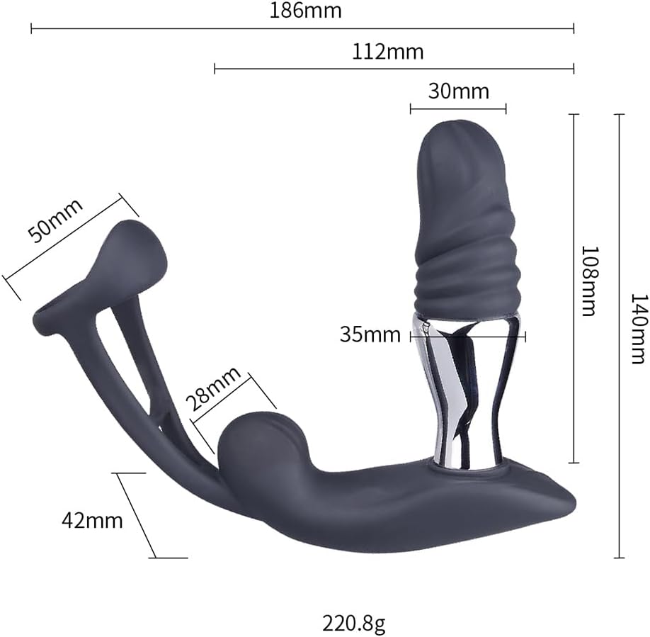 3in1 Elektro Shock Anal Vibrator Penisringe Prostata Stimulator Set mit 10 Teleskop Vibrationsfunktion & 3 Elektrostimulation Modi, Anal Massagegerät SM Extrem Sexspielzeug für Männer Solo