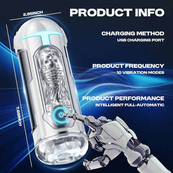 Automatischer Masturbatoren Penis Stroker Blowjob mit 10 Vibrations & Saug und Heizmodi