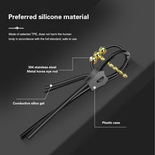 Laden Sie das Bild in den Galerie-Viewer, Elektro Shock Einstellbar Silikon Penisring Eichelring mit Kugel Elektrische Stimulation