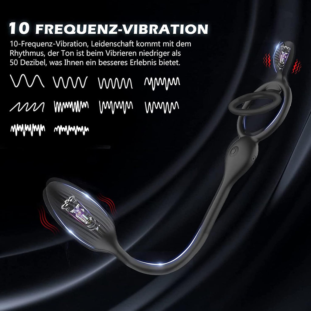 Paar teilen Analvibratoren mit Penisringe Prostata Massagegerät Fernbedienung Analkugel mit 10 Vibrationsmodi Butt Plug Stimulator Analplug Sexspielzeug für Männer Paare.