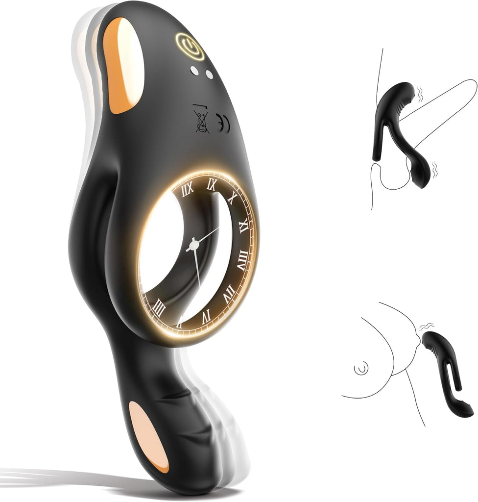 Penisring Vibrator Spielzeug für die Paare Klitoris, Penis Ring Erotisches Sex Spielzeug für Paare Extrem Sex 10 Vibrationsmodi, Penisringe Sex Spielzeug für die Männer Solo Dual Cockring Massagegerät