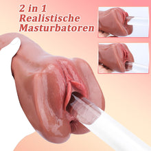 Laden Sie das Bild in den Galerie-Viewer, 2in1 Realistisch Masturbieren Taschenmuschi Groß Sex Spielzeug , Sexpuppe, Masturbator Vagina Anal Klitoris Erotik Sexspielzeug für Männer solo