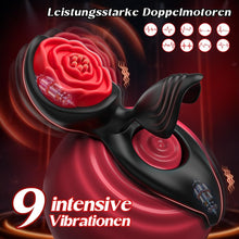 Laden Sie das Bild in den Galerie-Viewer, Penisring Vibrator mit Klitoris Hoden Stimulator Penis Ring Vibratoren Sex spielzeug für die paare Cockring mit 9 Vibrationsmodi Sex Spielzeug für die Männer Solo erotisches sexspielzeug für paare