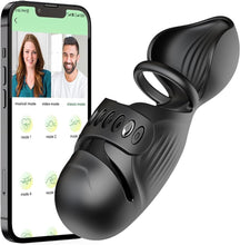 Laden Sie das Bild in den Galerie-Viewer, Elektrischer Masturbator Silikon Penis Trainer Vibrator mit 9 Vibrationsmodi, Eichel Stimulator Masturbatoren Mann mit App Steuerung Masturbieren Männer Sex Toys für Männer und Paare