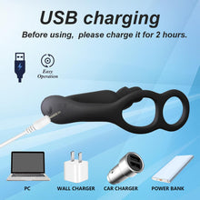 Laden Sie das Bild in den Galerie-Viewer, 3 Motoren Analvibratoren für Mann Prostata Stimulation mit Penisring Anal Plug Sexspielzeug Vibrator Dildo Vibratoren Silikon Sex Toy Sex Spielzeug für die Männer Frau