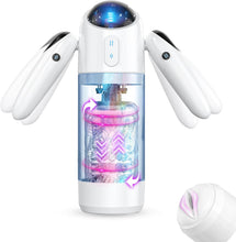 Laden Sie das Bild in den Galerie-Viewer, Elektrischer Masturbator Cup,Taschenmuschi Vibrationen mit 2 Griffe &amp; 7 Teleskopmodi &amp; Rotationsmodi,Masturbieren für Männer Elektrisch Masturbatoren 3D Vagina Pussy,Sex Spielzeug für die Männer