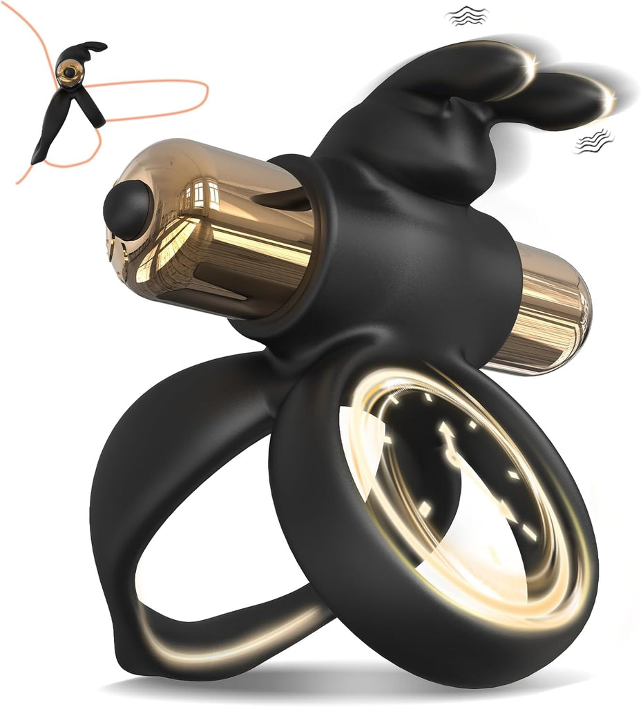 3 in1 Penisring Vibrator - Dual Penis Ring mit 10 Vibrationsmodi Erotik Sex Spielzeug für Paare Penis Massagegerät für Langwährende Erektion Cockring Masturbator Spielzeug für die Männer Extrem