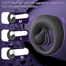 Laden Sie das Bild in den Galerie-Viewer, Penisring Vibrator mit 360° Verstellbarem Perlen-Klitorisstimulator, Sex Spielzeug für die Paare Männer Frauen, YAWNSHE Cockring Penis Ring Sex Toys, Erotisches Sexspielzeug für Paare Mann Extrem Sex