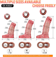 Laden Sie das Bild in den Galerie-Viewer, Flüssigsilikon Realistische Penishülle mit Hodenring und Venenstruktur Penismanschetten Cock Sleeve für Penisvergrößerung und Zeit Verlängern Penis Sleeve Extrem Sexspielzeug für Männer