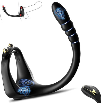 Prostata Stimulation Männer Sex Spielzeug für die Männer, Vibratorensets Analplug für männer Penisringe Vibrator Analvibratoren für mann Sexspielzeug für Paare Cockring groß mit 10 Vibrationsmodi