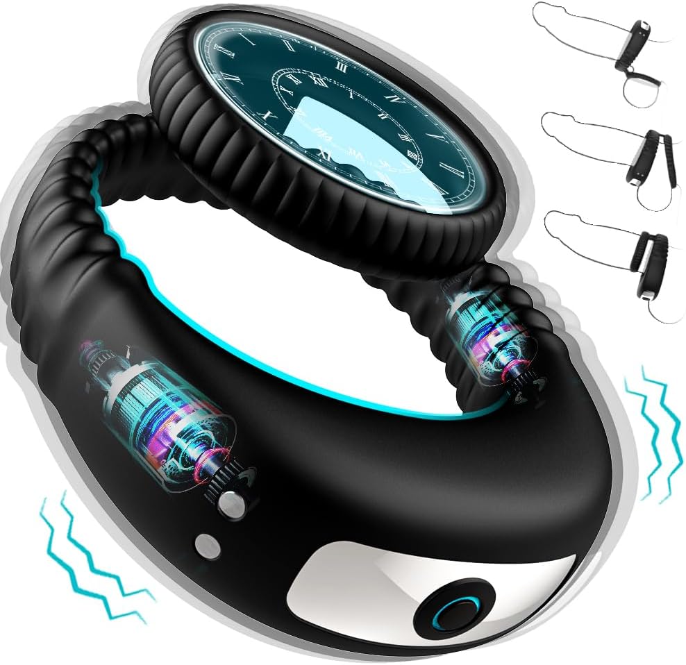 Dual Penisring Vibratoren mit starken Stimulation Dehnbar Cockring aus Silikon Penis Ringe für langes Spiel, Penis stimulator für Sex Männer und Paare