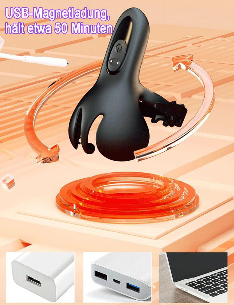 Vibrator Cockringe Extrem Silikon Penisring Vibratoren mit Hoden Vibrierende Cockring für Männer mit 10 Vibrationmodis für Penis Sex Spielzeug für die Männer Stimulation Sex Toy