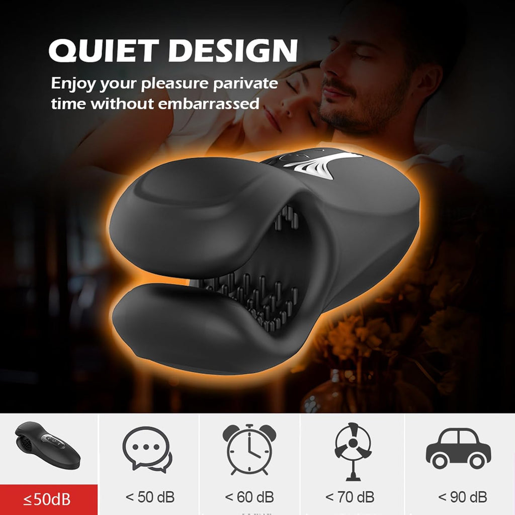 Zusammendrückbarer männlicher Masturbator-Penis-Vibrator-Trainer mit 10 Vibrationen 10 Beißmodi Silikon-Penismassagegerät Stroker, männlicher Vibrator verlängert die Ausdauer Sex Spielzeug