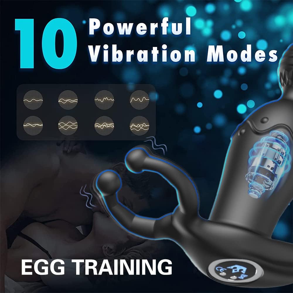 Analvibratoren für Mann Buttplug Analplug Vibration Sex Spielzeug für Paare G-Punkt Prostata Vibrator mit 10 Vibrationmodi Analkugeln Liebeskugeln mit Penisring Hoden Ring
